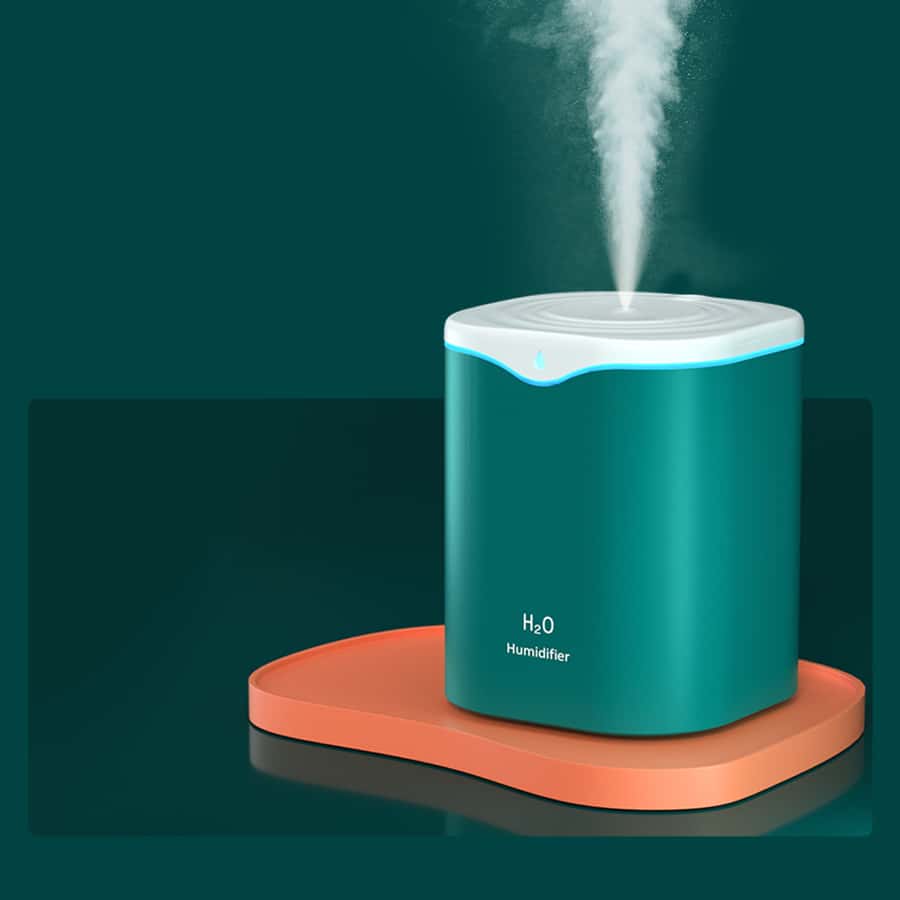 1pc Ultrasonic Air Humidifier Water Drop Shape High Capacity Humidifier For Room, Home, Office, Dorm, School. Suitable For Single And Whole House Use - Green - View 1