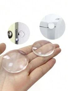 6入組門把手牆保護套裝,透明柔軟橡膠頭門墊,自粘貼紙減噪緩衝護牆墊,門把緩衝墊 - 無色 - 查看 1