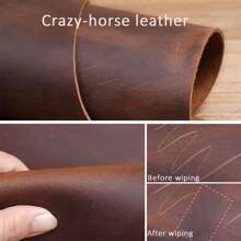 純皮書籤雙面磁扣磁力夾手工牛皮筆記本筆記本裝飾配件 - 酒紅色 - 查看 8