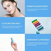 保濕唇膏棒,抗皺保濕棒,潤澤、提亮臉部、眼部、唇部和臉頰的水分筆,輕鬆滑動且持久 - 霧霾藍 - 查看 6