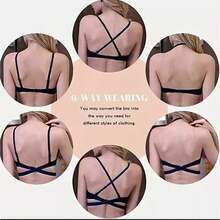 2pk Brasieres Bra Push Up Escote Profundo Convertible - Negro - Ver 9