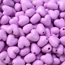 100入組亮光塑膠可愛夾層愛心珠子,直徑10mm,帶有2mm孔洞,淡粉色珠子心形,製作情人節珠寶首飾 - Heart - 查看 18