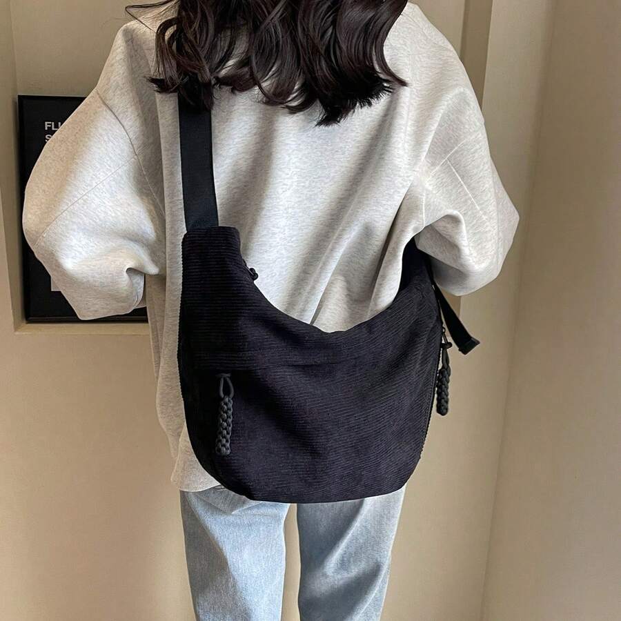 Fashionable Leisure All-Match Crossbody Bag, Ideal For Traveling, Shopping And Other Occasions - Black - View 1