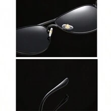 1pc Men's Fashionable Polarized Fashion Glasses With Metal Full Frame For Outdoor Activities Such As Driving, Fishing, Cycling, Hiking, Traveling - Gold - View 8