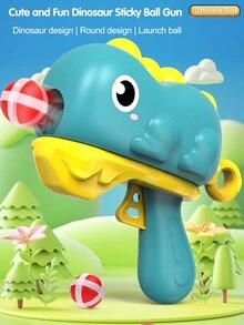 1包恐龍黏球槍彈射球球槍兒童室內彈射弓箭親子互動玩具牆黏球適合3歲以上男孩女孩聖誕節新年生日禮物 - 彩色 - 查看 8