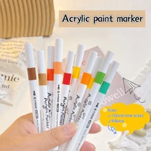 12/48Colors Acrylic Markers, Painting Tools Set, Perfect For Decoration, Random Colors - Multicolor - View 5