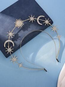1pc Women Party Fashion Luxury Sun Goddess Headband Princess Crown Headpiece Headwear For Halloween