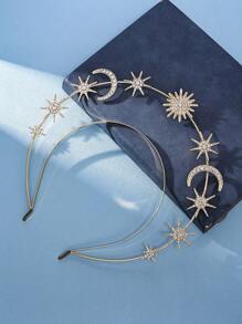 1pc Women Party Fashion Luxury Sun Goddess Headband Princess Crown Headpiece Headwear For Halloween