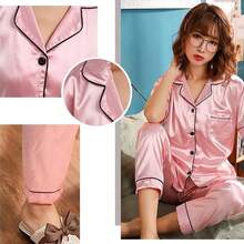 Pijamas De Señoras Mujer De Seda Cómodo Pijamas - Rosa - Ver 5