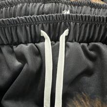 Conjunto de chándal estilo novio para hombre, sudadera con capucha marrón con gráfico de león impreso, 2 piezas, ropa deportiva y casual, diseñador de ropa 3D básica, sudaderas, ropa de gimnasio, estilo novio para hombres, traje atlético - Marrón - Ver 9