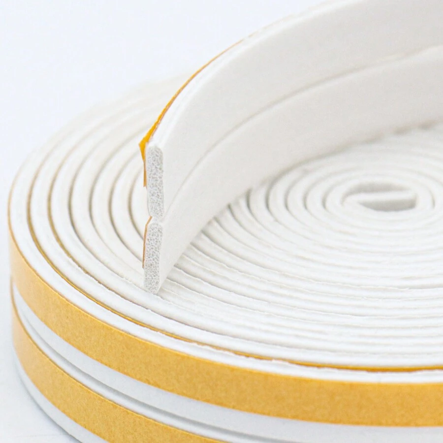 2 Rolls/Pack 3m White High Density Foam Tape For Thermal Insulation, Weather Proof Door & Window Sealing Strip, Self-Adhesive Rubber Protection Strip Against Collision - White - View 1