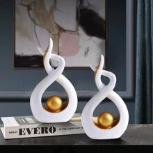 1pc Creative Holy Fire Flame Statue Decoration For Living Room, Hallway, TV Cabinet, Office Desk, Wine Cabinet - White - View 3