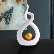 1pc Creative Holy Fire Flame Statue Decoration For Living Room, Hallway, TV Cabinet, Office Desk, Wine Cabinet - White - View 1