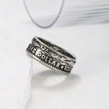Fashionable & Luxurious Christmas 1921 Lettering Ring Suitable For Daily Wear/Holiday/Gifting - Antique Silver - View 5