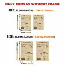 2-Panel Vintage Newspaper Prints Without Frame, Modern Polyester Orange English Typography Rectangle Wall Art Decor, Suitable For Living Room, Bedroom, Study, Children'S Room Home Decor - Multicolor - View 2