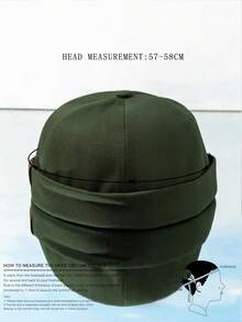 1pc Unisex Khaki Bucket Hat With Y2k Aesthetic, Outdoor Cold Resistant Simple Design Beanie, Suitable For Daily Commute In Winter - Beige - View 6