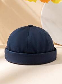 1pc Unisex Khaki Bucket Hat With Y2k Aesthetic, Outdoor Cold Resistant Simple Design Beanie, Suitable For Daily Commute In Winter - Beige - View 2