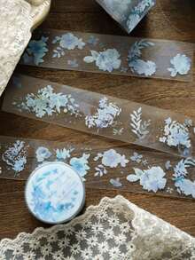 1 件聽花的秘密系列裝飾膠帶,優雅的花卉設計,適合剪貼簿和日記 - 彩色 - 查看 2