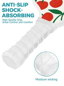 Pickleball Set, 2 Rackets, 4 Balls, 1 Pack, High-Density Fiberglass Frosted Surface With A Lightweight Pickball Rack, Red Cherry Pomegranate Pattern, Suitable For Indoor And Outdoor Entertainment, Sports, Professional Competitions, Etc - Red - View 4