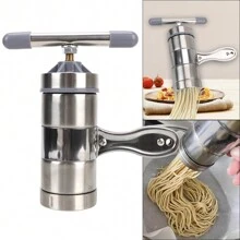 1Pc Making Spaghetti Multifunctional Press Pasta Machine Fruits Juicer Stainless Steel With 5 Pressing Moulds Manual Noodle Maker - Silver - View 2