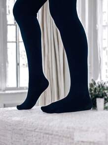 Medias de mujer, afelpadas,  térmicas, calientitas para temporada de frío. Son ligeras y suaves gracias a su forro interno. - Azul - Ver 6