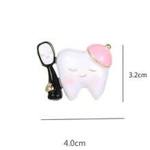 女性創意小牙齒形別針,卡通風可愛胸花,高端精美別針,優雅配件 - 白色 - 查看 4