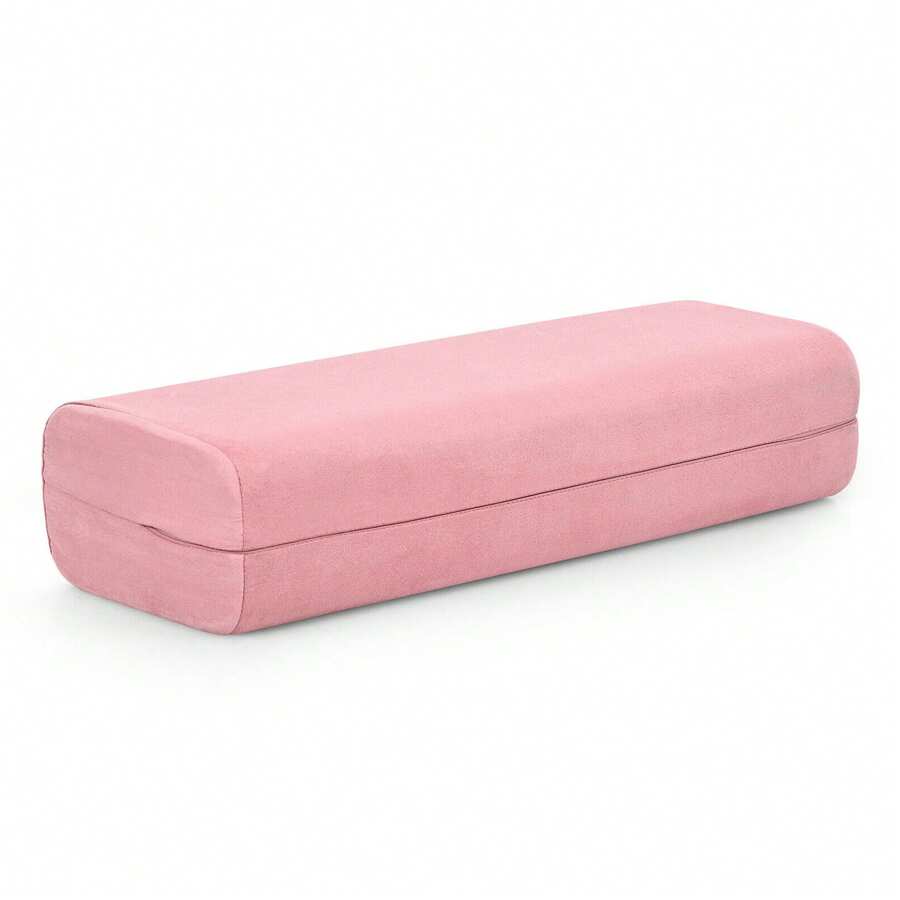 Yoga Bolster Pillow With Washable Cover And Carry Handle - Pink - View 1