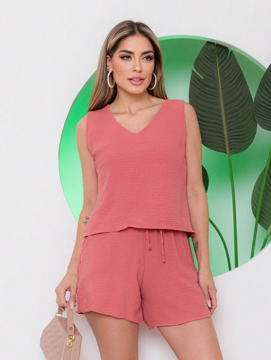 Women Two-Piece Outfits - Pink - View 1