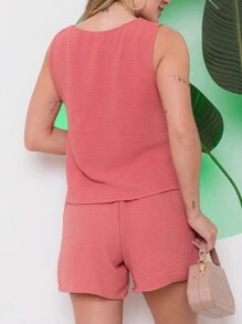 Women Two-Piece Outfits - Pink - View 2
