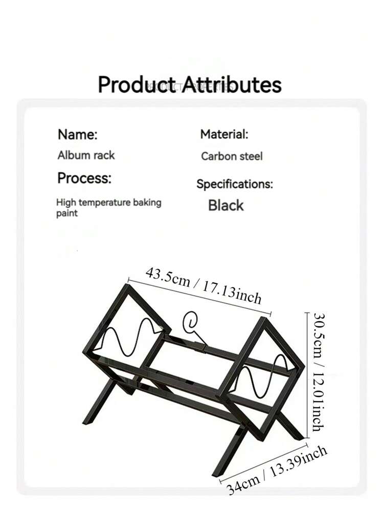 Origami Scaffale A 6 Ripiani In Metallo Stampato – Nero, 61x26,9x165 Cm, Portata 45kg Per Ripiano, Pieghevole Per Libri, Vinili, Garage