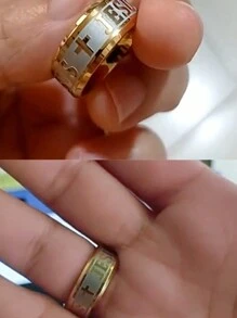 MECYLIFE 1pc Vintage Stainless Steel Jesus Ring Classic Cross Ring For Men