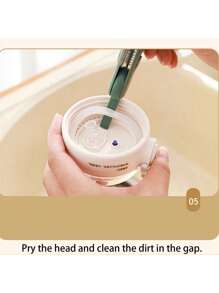 1入5合1多功能長柄海棉清潔刷,可清除瓶子、保溫杯和凹槽中的污漬 - 藍色 - 查看 7