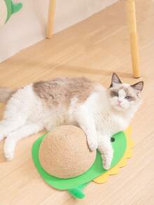 1pc Cat Toy Dinosaur Shaped Cat Scratching Board With Ball & Sword, Durable & , Ideal For Cat Claws Care, Vertical Design For Space Saving - Green - View 4