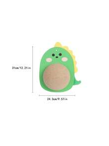1pc Cat Toy Dinosaur Shaped Cat Scratching Board With Ball & Sword, Durable & , Ideal For Cat Claws Care, Vertical Design For Space Saving - Green - View 2