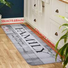 1pc New Wood Grain Letter Pattern Kitchen Rug, Modern Simple Non-Slip Absorbent Water Dry Kitchen Mat. Machine Washable Kitchen Floor Mat, Oil-Absorbing Anti-Fatigue Kitchen Rug. Suitable For Kitchen, Sink, Indoor Entrance - Multicolor - View 3