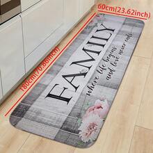 1pc New Wood Grain Letter Pattern Kitchen Rug, Modern Simple Non-Slip Absorbent Water Dry Kitchen Mat. Machine Washable Kitchen Floor Mat, Oil-Absorbing Anti-Fatigue Kitchen Rug. Suitable For Kitchen, Sink, Indoor Entrance - Multicolor - View 4