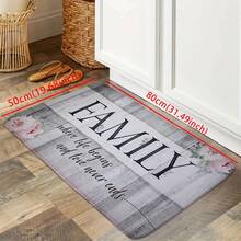 1pc New Wood Grain Letter Pattern Kitchen Rug, Modern Simple Non-Slip Absorbent Water Dry Kitchen Mat. Machine Washable Kitchen Floor Mat, Oil-Absorbing Anti-Fatigue Kitchen Rug. Suitable For Kitchen, Sink, Indoor Entrance - Multicolor - View 6