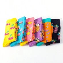 6 Pairs Of New Mid-Tube Socks For Men Europe And The United States Ins Style Autumn And Winter Popular Socks