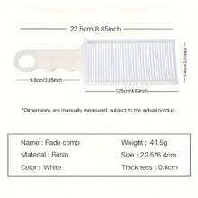 1把專業男士理髮扁平推剪梳,專業理髮沙龍美髮師特殊水平刮邊梳,男性精確定位梳,家庭實用方便工具 - 白色 - 查看 4