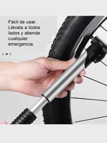 Mini Bomba Para Inflar 80PSI Ideal Para Llanta Bicicleta Balones Inflador Portátil Deportivo Ultra Compacto Herramienta Para Inflado de Neumaticos - Plateado - Ver 4