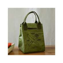 1pc Paper Bento Bag Lunch Box Bag Waterproof And Oilproof Insulation Bag Handbag Office Worker Lunch Box With Handle For Office Workers To Keep Food Warm - Army Green - View 9