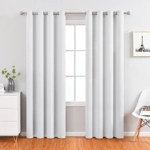 Blackout Curtains 275 Cm Width X 215 Cm Length Minimalist Single Panel Blackout Curtain For Bedroom And Living Room, 1 Piece - Light Grey - View 1