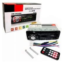 Rádio Automotivo som MP3 Player com USB Bluetooth Leitor de Cartão SD Aux P2 RCA 1 Din Radio Fm Am - Preto - Visão 1