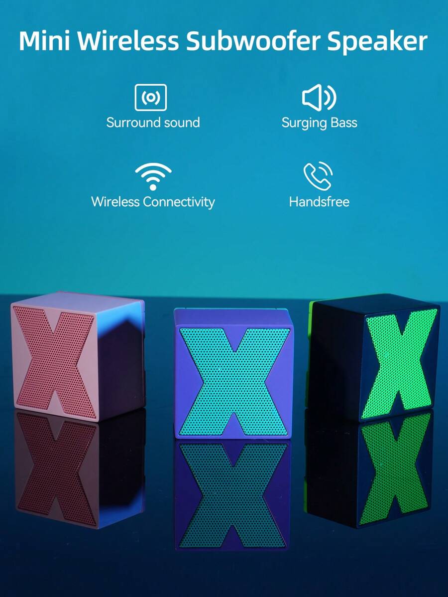 Outdoor Subwoofer Mini Portable Speaker Fm Radio Music Sound Box Aluminum Alloy Wireless Speaker Hand-free Calling - Pink - View 1