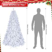 Beijiyi 7FT Iron Leg White Christmas Tree With 1200 Branches - White - View 8