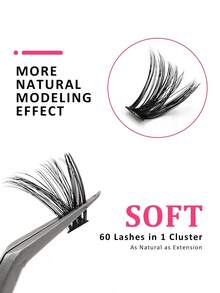 Asiteo 60 Clusters, 60D 12/14/16mm Curling Cluster Lashes , Individual False Eyelashes For DIY Lash Extensions, Long, Thick, And Natural-Looking - C - View 3