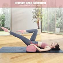 Yoga Bolster Pillow With Washable Cover And Carry Handle - Pink - View 9