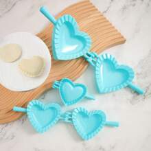 1入組塑料愛心餃子模具,廚房用塑料餃子壓模,diy廚房工具 - 藍色 - 查看 1