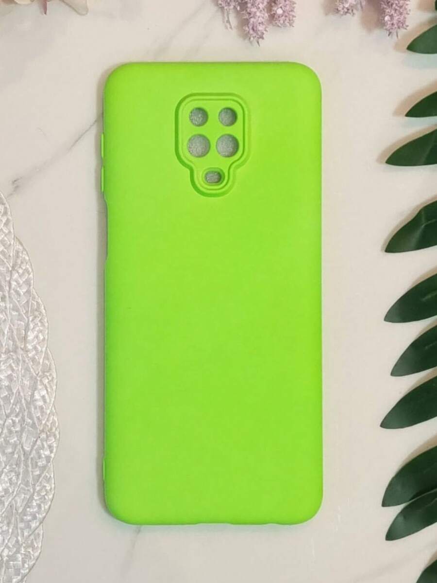 Capa capinha de celular para Xiaomi Redmi Note 9s TPU interior aveludado - Verde Limão - Visão 1