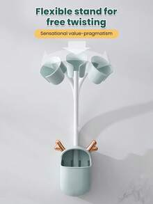 1 件壁掛式多功能浴室收納架收納架,無鑽孔設計,吹風機支架 - 綠色 - 查看 2